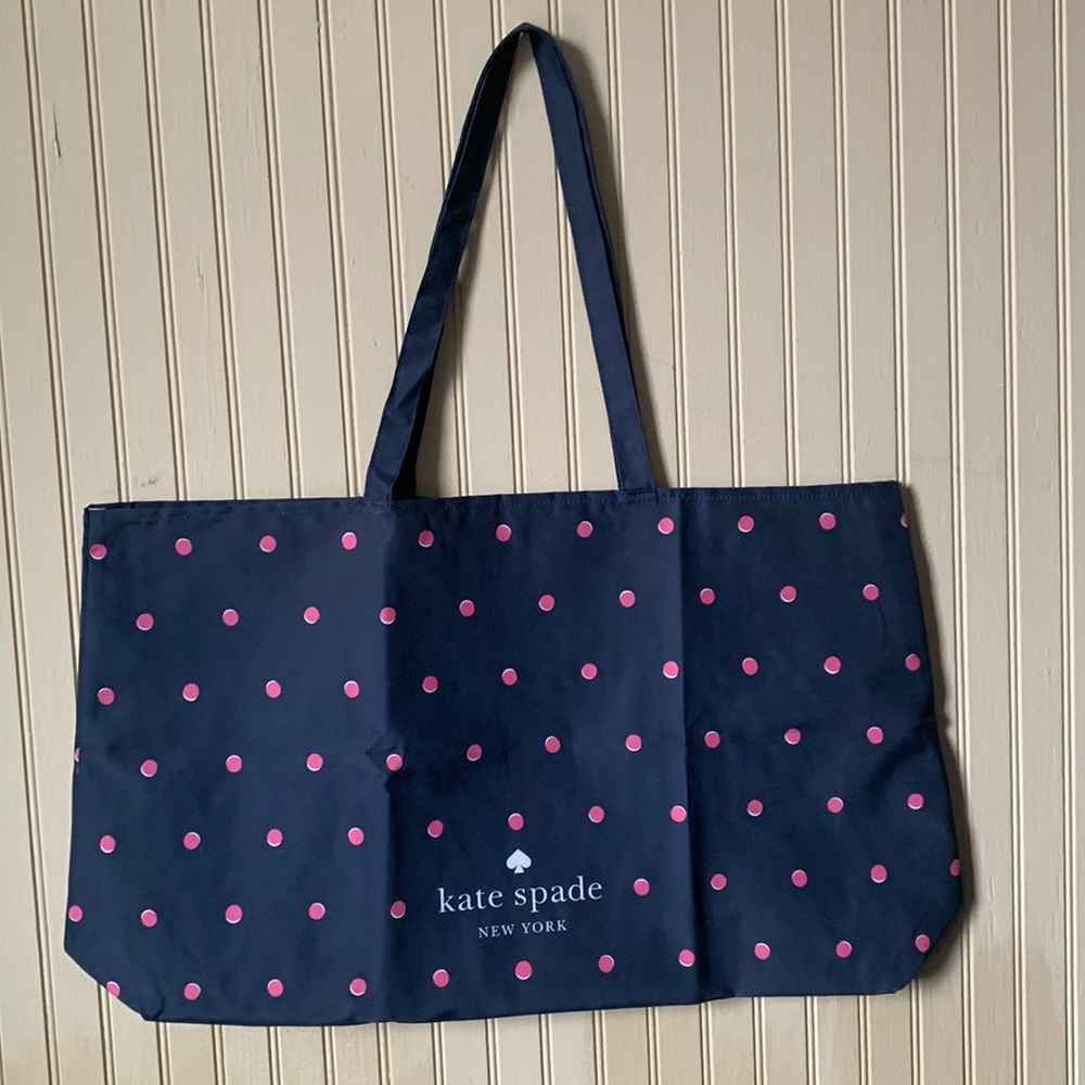 NWOT Kate Spade ♠️ Large Polka Dot Canvas Tote - SOLD OUT ONLINE - Picture 2 of 6